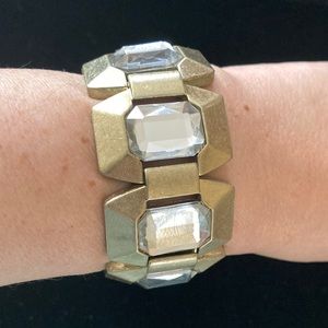 Gold with inlaid Rhinestone bracelet
